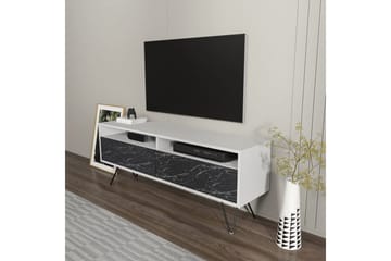 Anvor TV-benk 140 cm - Hvit/Sort - Møbler - TV- & Mediamøbler - TV benk & mediabenk