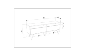 Anvor TV-benk 140 cm - Valnøtt/Sort - Møbler - TV- & Mediamøbler - TV benk & mediabenk
