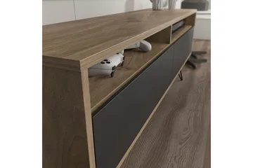 Anvor TV-benk 140 cm - Valnøtt/Sort - Møbler - TV- & Mediamøbler - TV benk & mediabenk