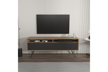 Anvor TV-benk 140 cm - Valnøtt/Sort - Møbler - TV- & Mediamøbler - TV benk & mediabenk