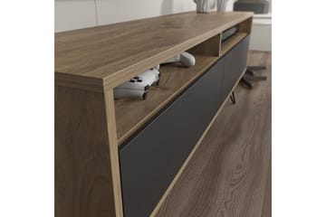 Anvor TV-benk 140 cm - Valnøtt/Sort - Møbler - TV- & Mediamøbler - TV benk & mediabenk