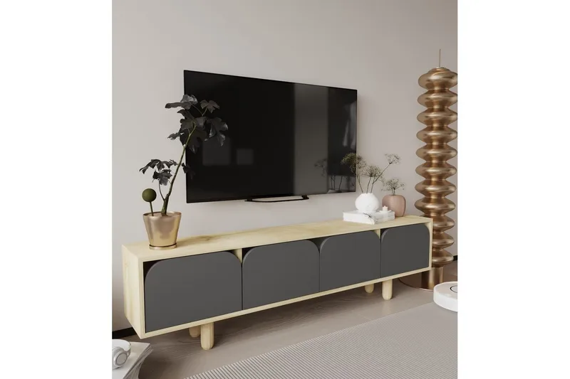 Arvo TV-benk 180x30 cm - Brun/Antrasitt - Møbler - TV- & Mediamøbler - Mediestativ & veggfeste - TV-veggfeste