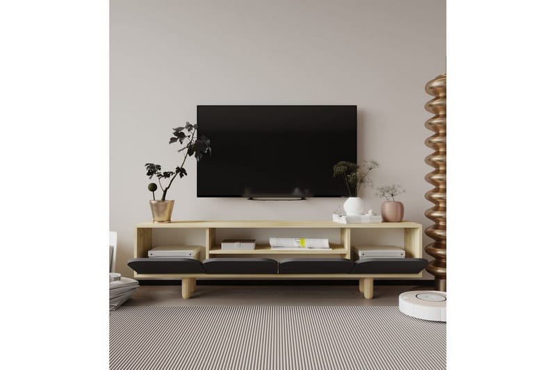 Arvo TV-benk 180x30 cm - Brun/Antrasitt - Møbler - TV- & Mediamøbler - Mediestativ & veggfeste - TV-veggfeste