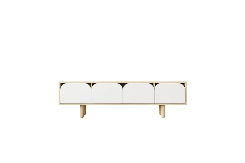 Arvo TV-benk 180x30 cm, Brun/Hvit