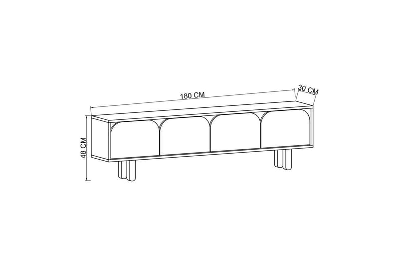 Arvo TV-benk 180x30 cm - Brun/Hvit - Møbler - TV- & Mediamøbler - Mediestativ & veggfeste - TV-veggfeste