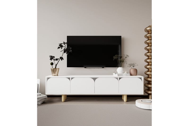 Arvo TV-benk 180x30 cm - Hvit - Møbler - TV- & Mediamøbler - Mediestativ & veggfeste - TV-veggfeste