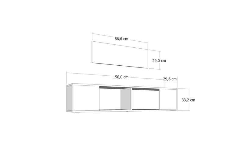 Avryn TV-benk 150 cm - Antrasitt - Møbler - TV- & Mediamøbler - TV benk & mediabenk