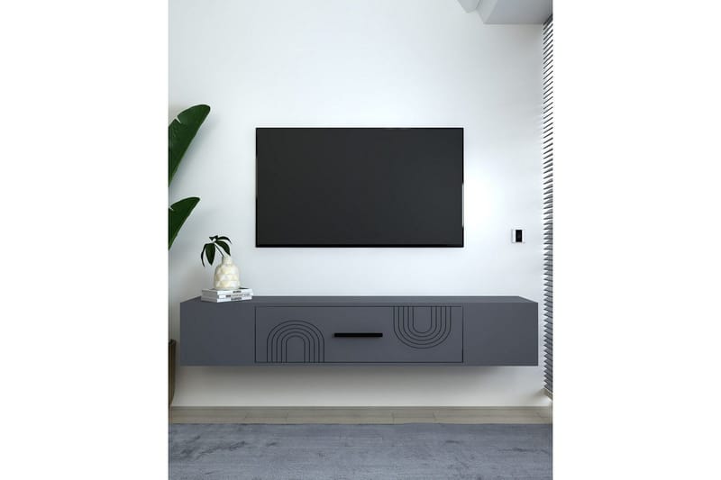 Avryn TV-benk 150 cm - Antrasitt - Møbler - TV- & Mediamøbler - TV benk & mediabenk