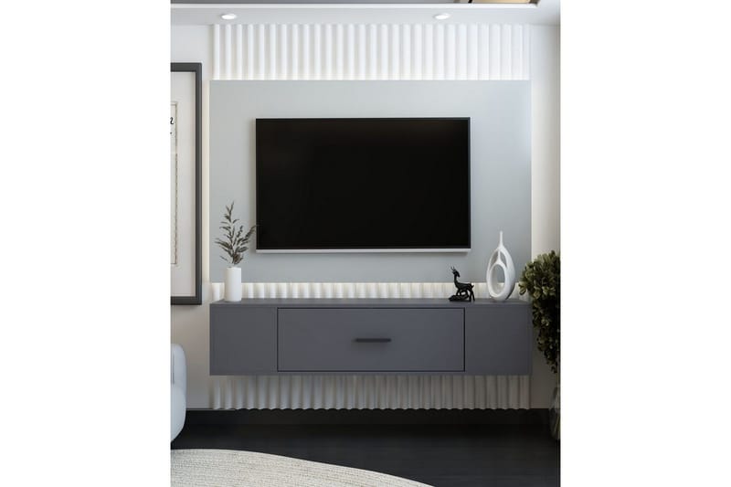 Avryn TV-benk 150 cm - Antrasitt - Møbler - TV- & Mediamøbler - TV benk & mediabenk