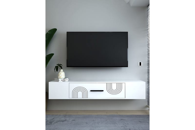 Avryn TV-benk 150 cm - Hvit - Møbler - TV- & Mediamøbler - TV benk & mediabenk
