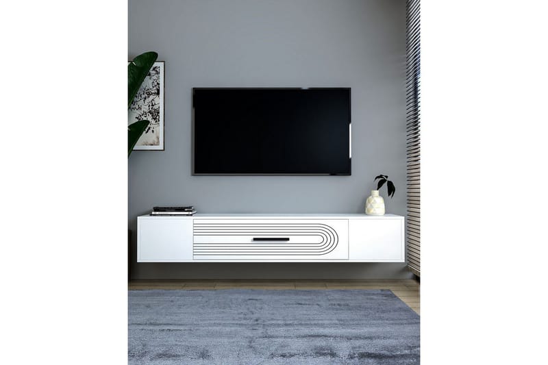 Avryn TV-benk 150 cm - Hvit - Møbler - TV- & Mediamøbler - TV benk & mediabenk