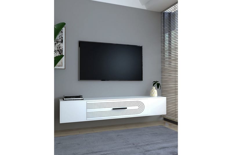 Avryn TV-benk 150 cm - Hvit - Møbler - TV- & Mediamøbler - TV benk & mediabenk