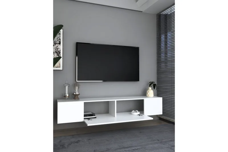 Avryn TV-benk 150 cm - Hvit - Møbler - TV- & Mediamøbler - TV benk & mediabenk
