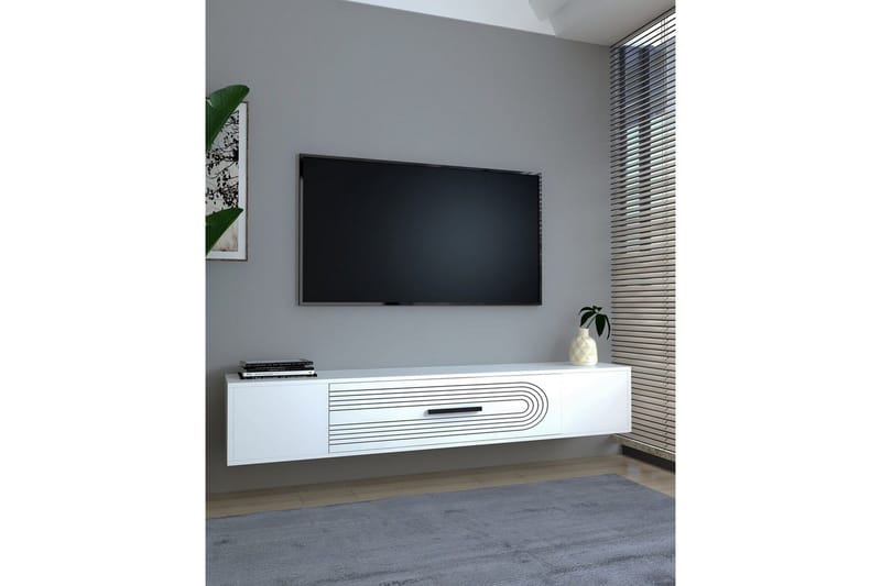 Avryn TV-benk 150 cm - Hvit - Møbler - TV- & Mediamøbler - TV benk & mediabenk