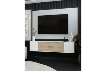 Avryn TV-benk 150 cm - Hvit/Eik - Møbler - TV- & Mediamøbler - TV benk & mediabenk