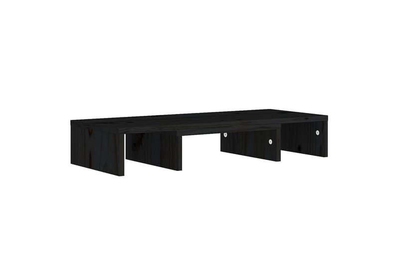 beBasic Monitorstativ svart 60x24x10,5 cm heltre furu - Svart - TV-veggfeste