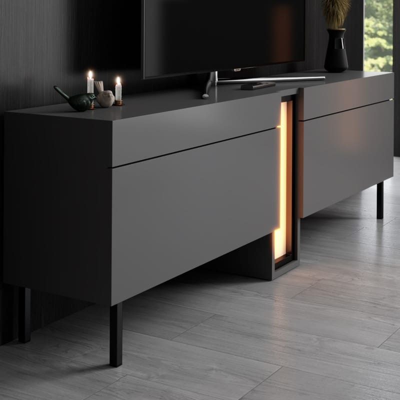 Berriaren TV-benk 180 cm - Antrasitt - Møbler - TV- & Mediamøbler - Mediestativ & veggfeste - TV-veggfeste