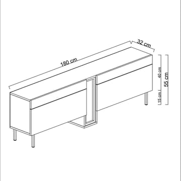 Berriaren TV-benk 180 cm - Antrasitt - Møbler - TV- & Mediamøbler - Mediestativ & veggfeste - TV-veggfeste