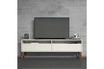 Bexheti Gulvstående TV-benk 150 cm med Oppbevaring i Malt Tre - Kremhvit - Møbler - TV- & Mediamøbler - TV benk & mediabenk
