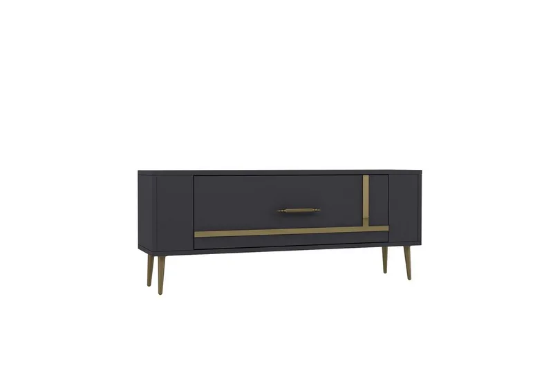 Beyra TV-benk 120 cm - Antrasitt/Gull - Møbler - TV- & Mediamøbler - TV benk & mediabenk