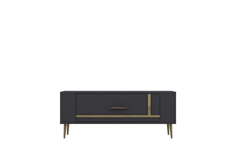 Beyra TV-benk 120 cm, Antrasitt/Gull