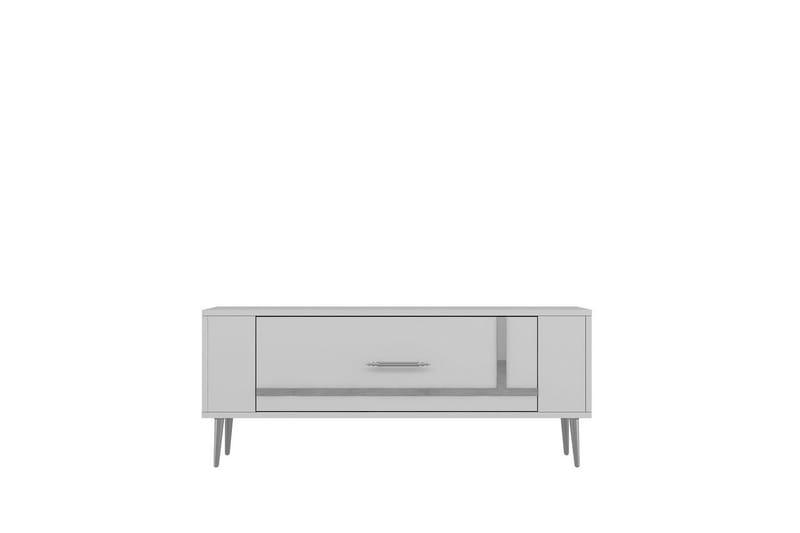 Beyra TV-benk 120 cm - Hvit/Sølv - Møbler - TV- & Mediamøbler - TV benk & mediabenk