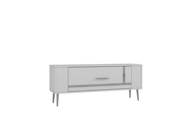 Beyra TV-benk 120 cm - Hvit/Sølv - Møbler - TV- & Mediamøbler - TV benk & mediabenk
