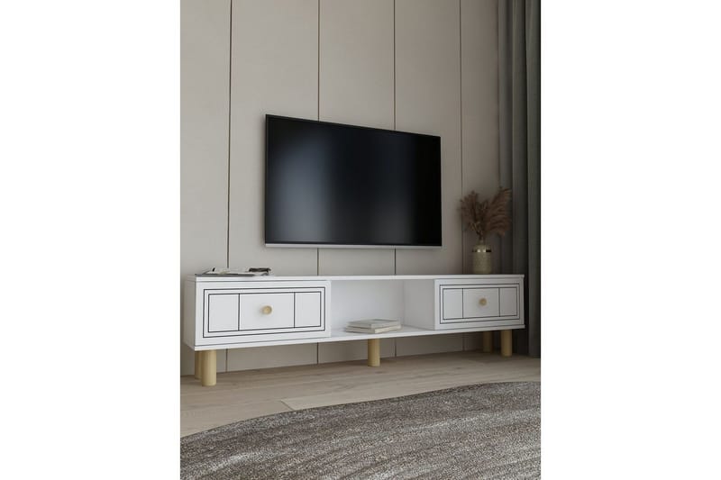 Bohem TV-benk 150x30 cm - Hvit - Møbler - TV- & Mediamøbler - Mediestativ & veggfeste - TV-veggfeste