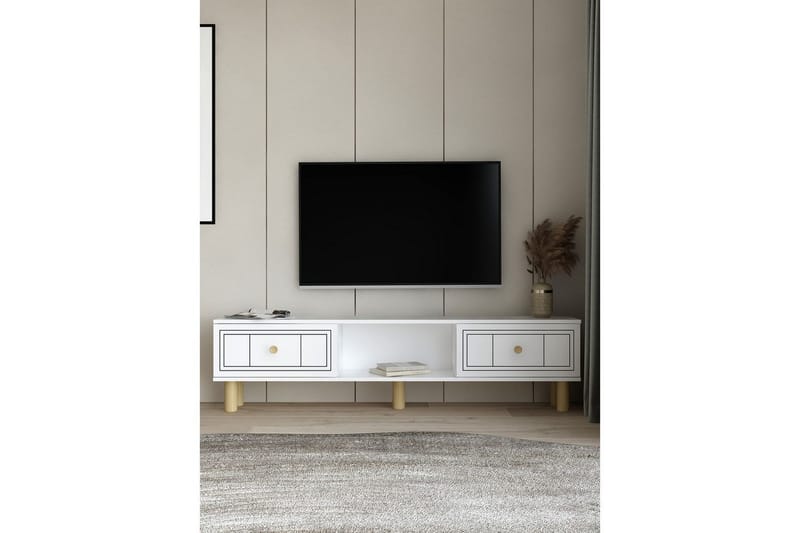 Bohem TV-benk 150x30 cm - Hvit - Møbler - TV- & Mediamøbler - Mediestativ & veggfeste - TV-veggfeste