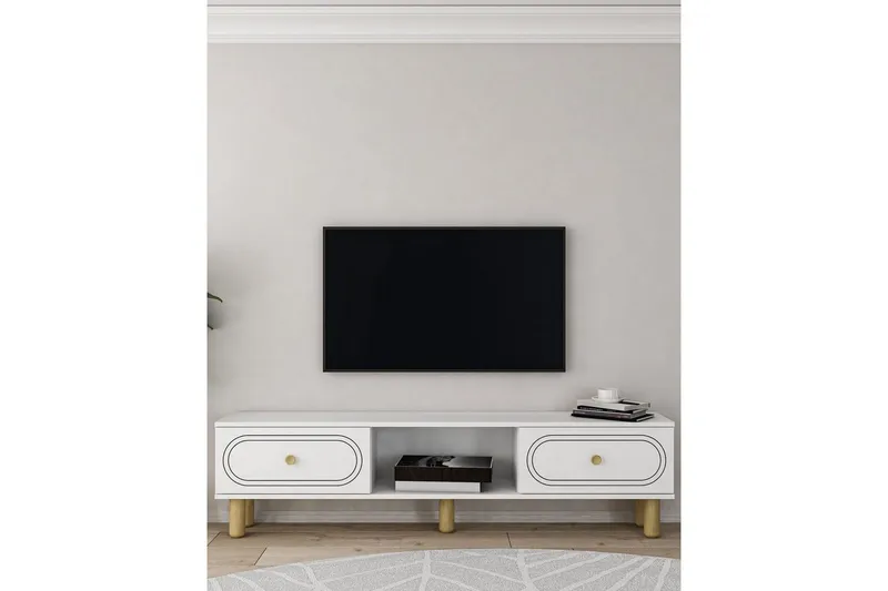 Bohem TV-benk 150x83 cm - Hvit - Møbler - TV- & Mediamøbler - Mediestativ & veggfeste - TV-veggfeste