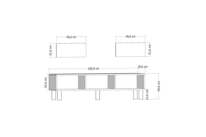 Bohem TV-benk 150x83 cm - Hvit - Møbler - TV- & Mediamøbler - Mediestativ & veggfeste - TV-veggfeste
