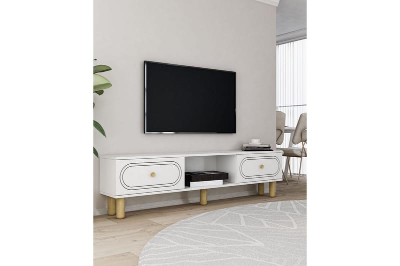 Bohem TV-benk 150x83 cm - Hvit - Møbler - TV- & Mediamøbler - Mediestativ & veggfeste - TV-veggfeste