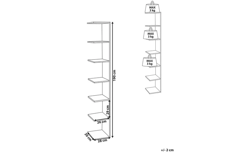 Bokhylle Eston Lyst tre - Lyst tre - Oppbevaring - Hylle - Bokhylle