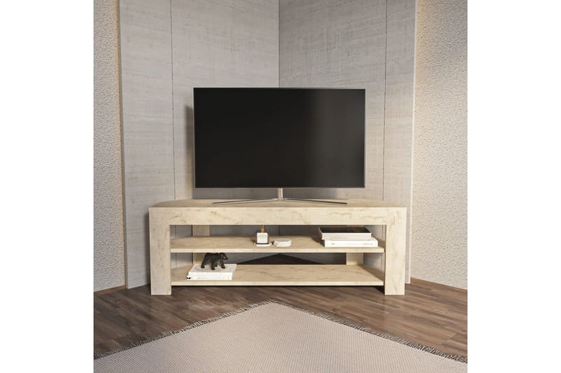 Bralyn Gulvstående TV-benk 120 cm med Oppbevaring i Tre - Beige - Møbler - TV- & Mediamøbler - TV benk & mediabenk
