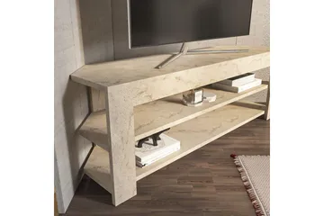 Bralyn Gulvstående TV-benk 120 cm med Oppbevaring i Tre - Beige - Møbler - TV- & Mediamøbler - TV benk & mediabenk