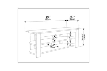 Bralyn TV-benk 120 cm - Eik/Antrasitt - M øbler - TV- & Mediamøbler - TV benk & mediabenk