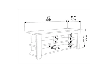 Bralyn TV-benk 120 cm - Travertin - Møbler - TV- & Mediamøbler - TV benk & mediabenk