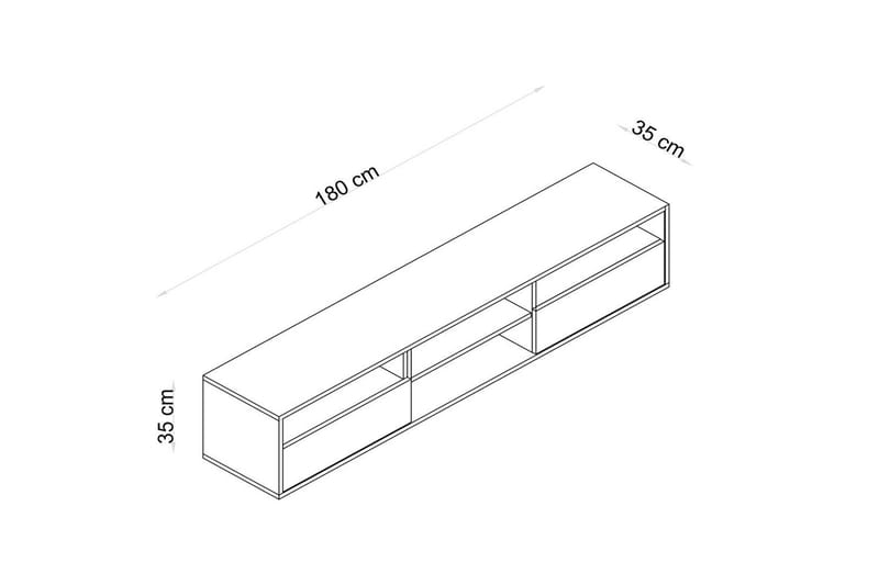 Brivor TV-benk 180 cm - Eik - Møbler - TV- & Mediamøbler - TV benk & mediabenk