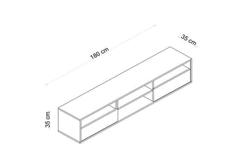 Brivor TV-benk 180 cm - Eik - Møbler - TV- & Mediamøbler - TV benk & mediabenk