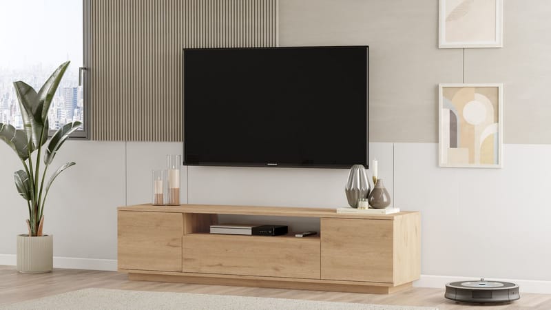 Brynnor TV-benk 180 cm med Oppbevaring i Valnøtt - Brun - Møbler - TV- & Mediamøbler - TV benk & mediabenk