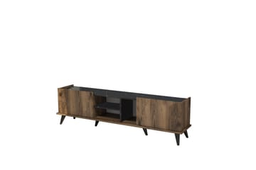 Challur TV-benk 180 cm - Valnøtt/Sort - Møbler - TV- & Mediamøbler - TV benk & mediabenk