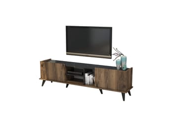 Challur TV-benk 180 cm - Valnøtt/Sort - Møbler - TV- & Mediamøbler - TV benk & mediabenk