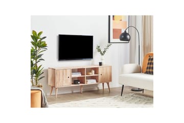 Chandler Gulvstående TV-benk 145 cm med Oppbevaring i Lyst Tre - Lysebrun - Møbler - TV- & Mediamøbler - TV benk & mediabenk