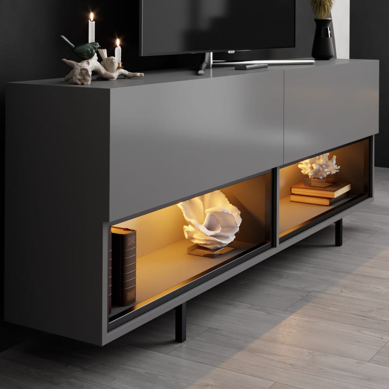 Cielieucel TV-benk 180 cm - Antrasitt - Møbler - TV- & Mediamøbler - Mediestativ & veggfeste - TV-veggfeste