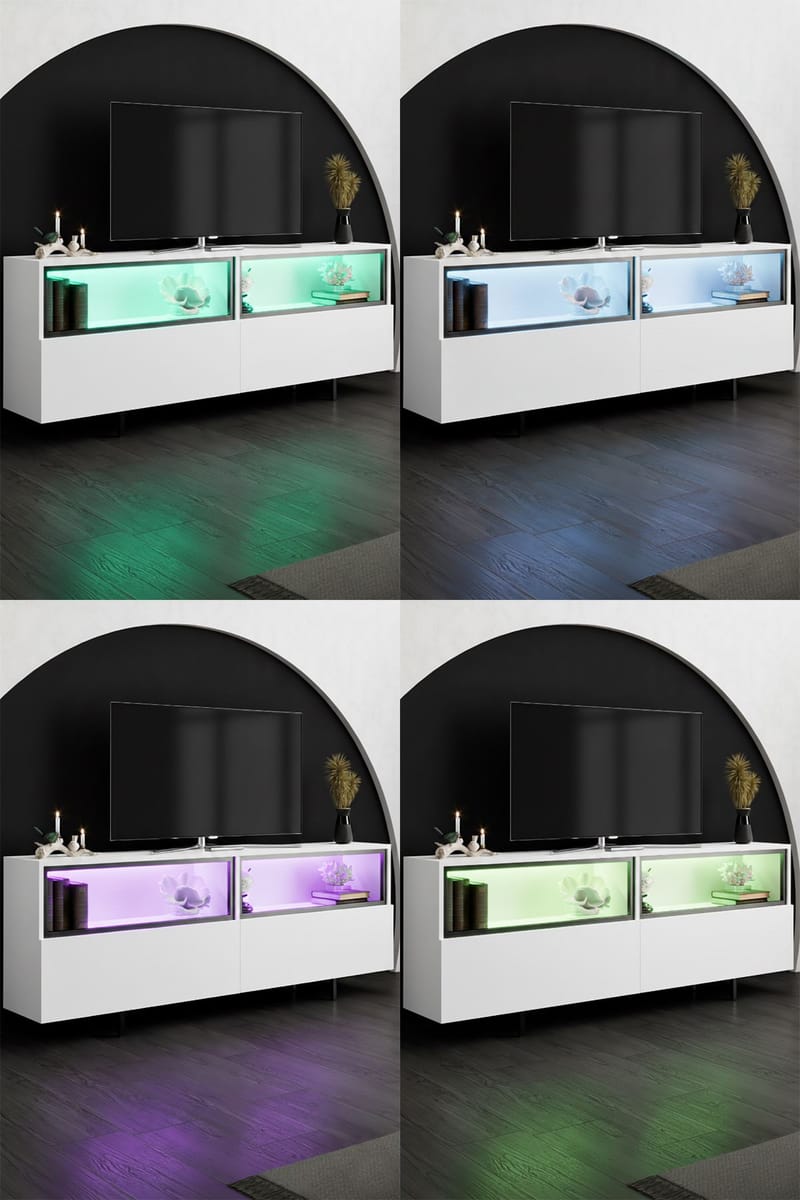 Cielieucel TV-benk 180 cm - Hvit - Møbler - TV- & Mediamøbler - Mediestativ & veggfeste - TV-veggfeste