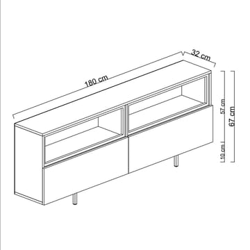 Cielieucel TV-benk 180 cm - Travertin - Møbler - TV- & Mediamøbler - Mediestativ & veggfeste - TV-veggfeste