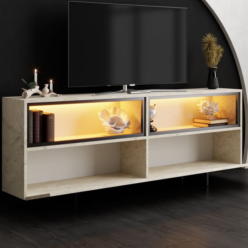 Cielieucel TV-benk 180 cm - Travertin - Møbler - TV- & Mediamøbler - Mediestativ & veggfeste - TV-veggfeste