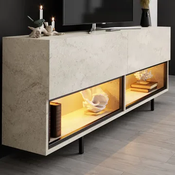 Cielieucel TV-benk 180 cm - Travertin - Møbler - TV- & Mediamøbler - Mediestativ & veggfeste - TV-veggfeste