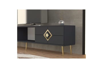 Cleryn TV-benk 150 cm - Antrasitt/Gull - Møbler - TV- & Mediamøbler - TV benk & mediabenk