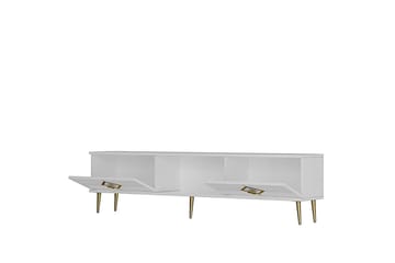 Cleryn TV-benk 150 cm - Hvit/Gull - Møbler - TV- & Mediamøbler - TV benk & mediabenk